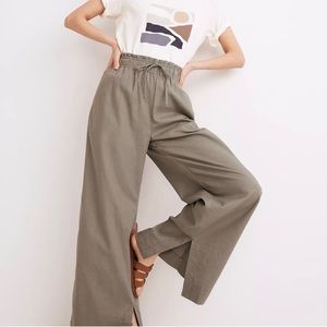 Pull-On High-Rise Wide-Leg Pants: Slit-Hem Edition